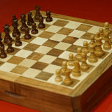 Ensemble jeu d'échecs en acacia - Coffre à volet - Magnétique