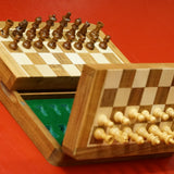 Ensemble jeu d'échecs en acacia - Coffre à volet - Magnétique