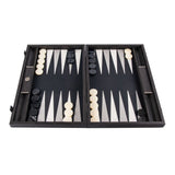 Backgammon en Bois et Cuir Vegan - Noir