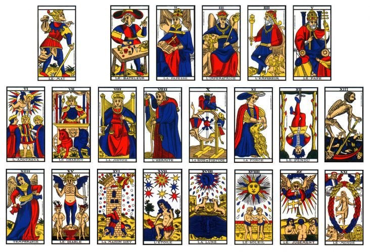 Ancien tarot de Marseille - divination ésotérisme tarot divinatoire - Rouge et Noir