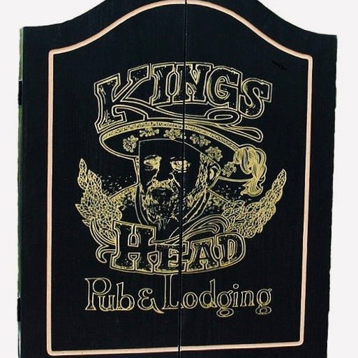 Armoire pour cibles de fléchettes - Cabinet King's Head - Noir - accessoire Fléchettes - Rouge et Noir