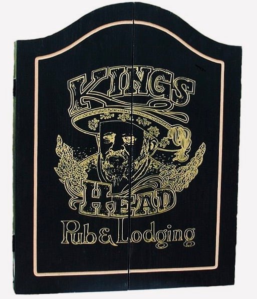 Armoire pour cibles de fléchettes - Cabinet King's Head - Noir - accessoire Fléchettes - Rouge et Noir