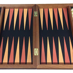 Backgammon Bois et Cuir - Backgammon en bois marqueté et cuir - Rouge et Noir