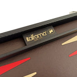 Backgammon Carbon - Rouge/Crème - Backgammon en cuir vegan - Rouge et Noir