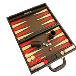 Backgammon Carbon - Rouge/Crème - Backgammon en cuir vegan - Rouge et Noir