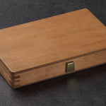 Backgammon de voyage en bois marqueté - Magnétique - Merisier - Backgammon de voyage en bois marqueté de voyage - Rouge et Noir