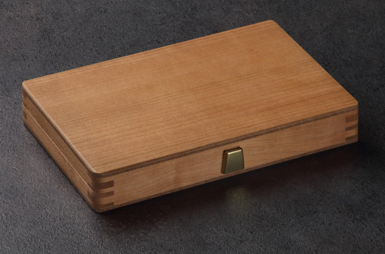 Backgammon de voyage en bois marqueté - Magnétique - Merisier - Backgammon de voyage en bois marqueté de voyage - Rouge et Noir