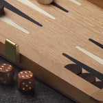 Backgammon de voyage en bois marqueté - Magnétique - Merisier - Backgammon de voyage en bois marqueté de voyage - Rouge et Noir