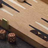 Backgammon de voyage en bois marqueté - Magnétique - Merisier - Backgammon de voyage en bois marqueté de voyage - Rouge et Noir