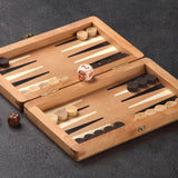 Backgammon de voyage en bois marqueté - Magnétique - Merisier - Backgammon de voyage en bois marqueté de voyage - Rouge et Noir
