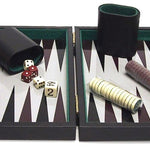 Backgammon de voyage magnétique - Vinyle noir - Backgammon de voyage - Rouge et Noir