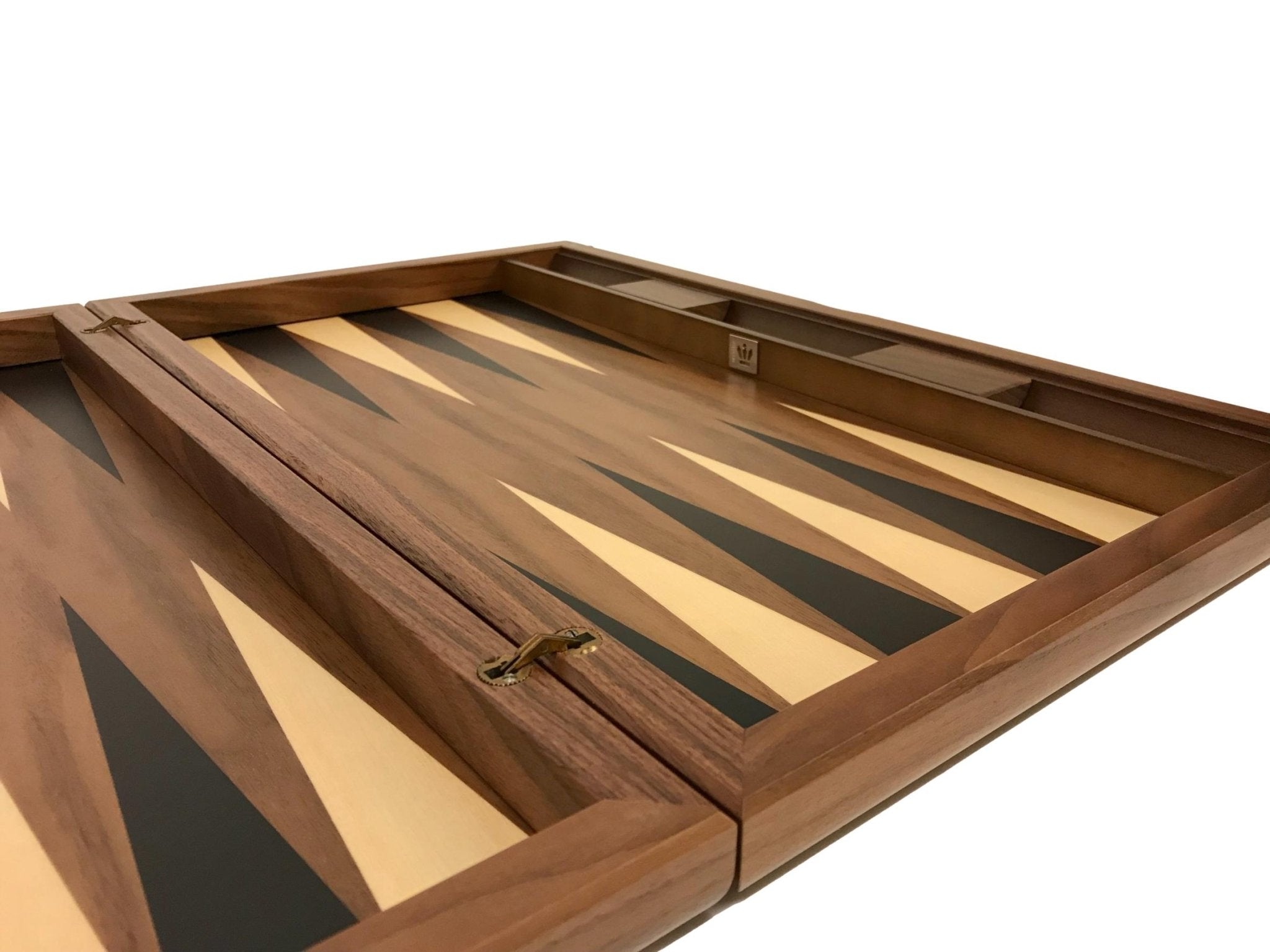 Backgammon Detroit Noyer - DN - Backgammon en bois marqueté - Rouge et Noir