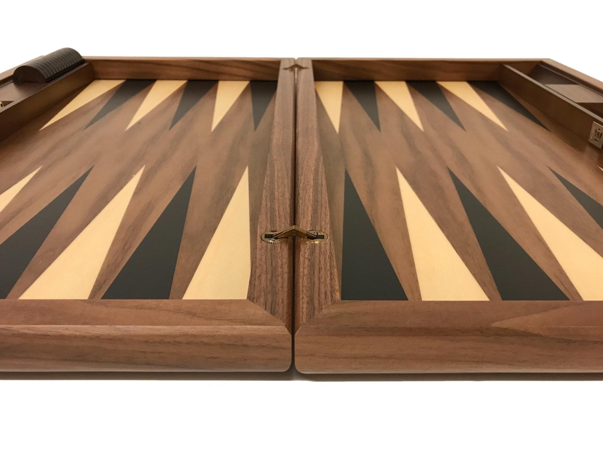 Backgammon Detroit Noyer - DN - Backgammon en bois marqueté - Rouge et Noir