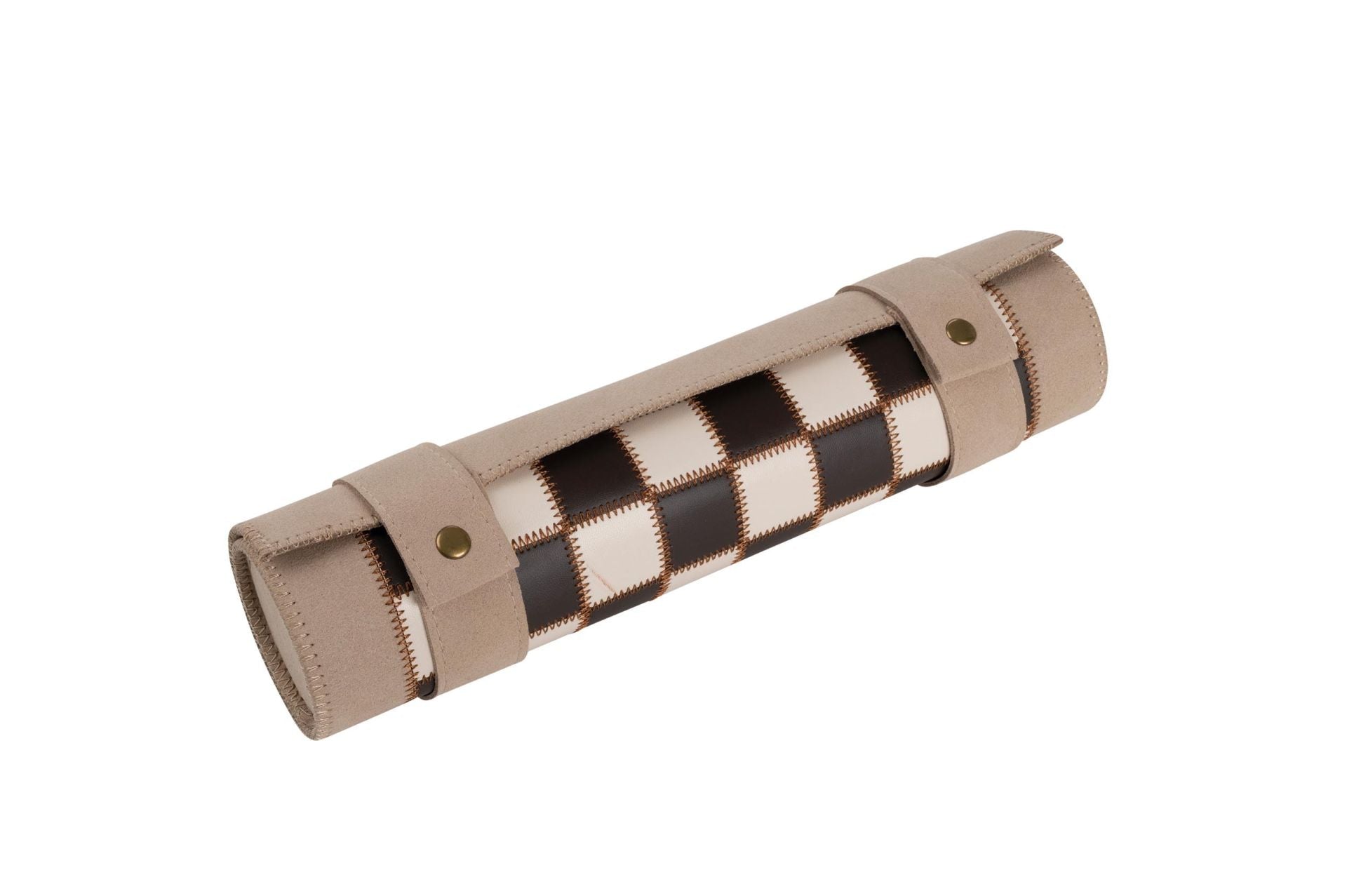Backgammon / Echecs de voyage - Roulable - Style cuir - Magnétique - Backgammon en cuir vegan de voyage - Rouge et Noir