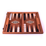 Backgammon en Acajou marqueté - Backgammon en bois marqueté - Rouge et Noir