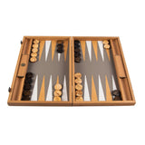 Backgammon en Bois et Cuir Vegan - Autruche - Backgammon en bois marqueté et cuir vegan cadeau adulte - Rouge et Noir