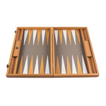 Backgammon en Bois et Cuir Vegan - Autruche - Backgammon en bois marqueté et cuir vegan cadeau adulte - Rouge et Noir