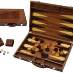 Backgammon en Bois verni à encoches - Backgammon en bois marqueté - Rouge et Noir