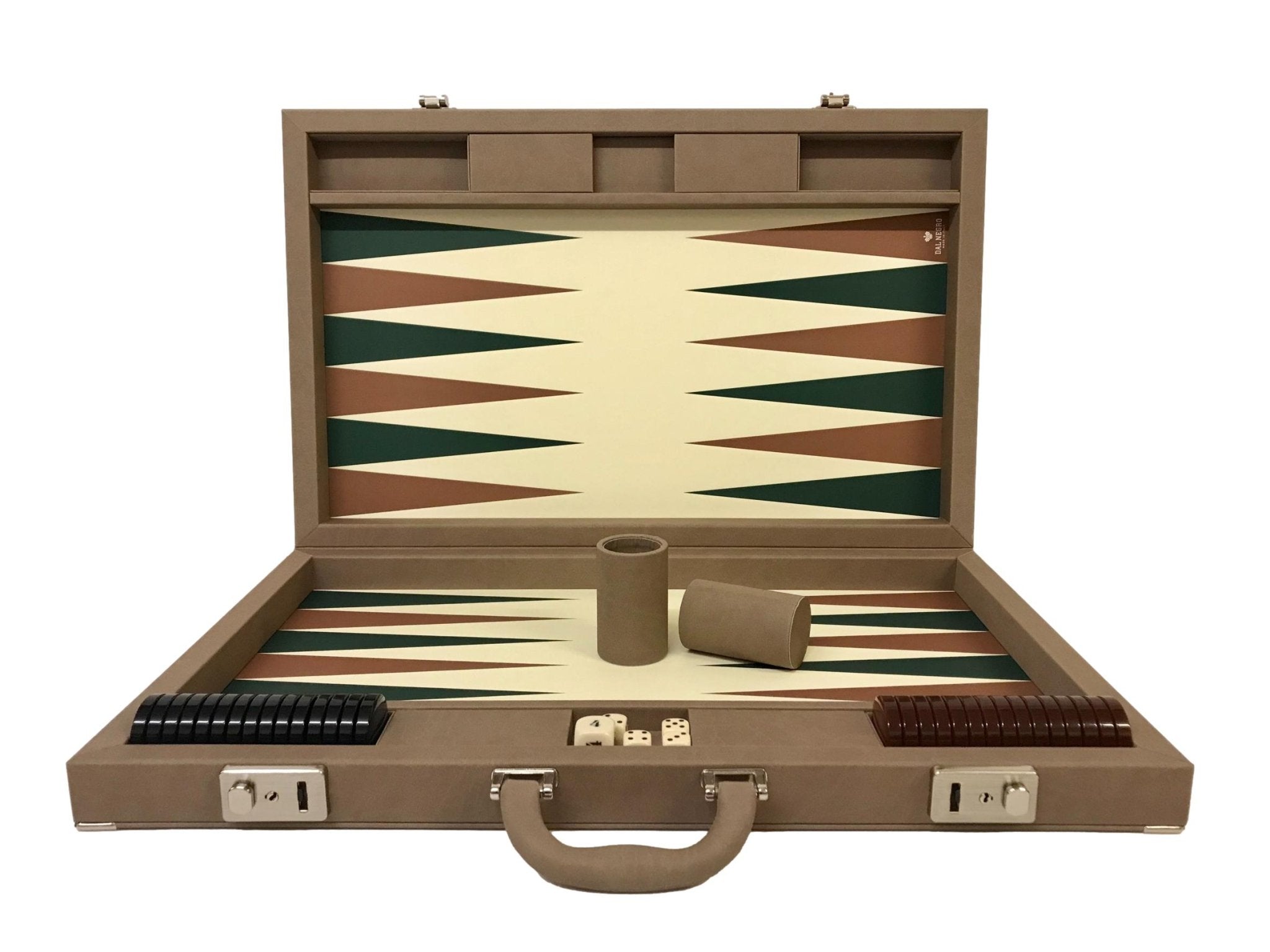 Backgammon en Cuir Vegan - Dal Negro - Backgammon en cuir vegan - Rouge et Noir