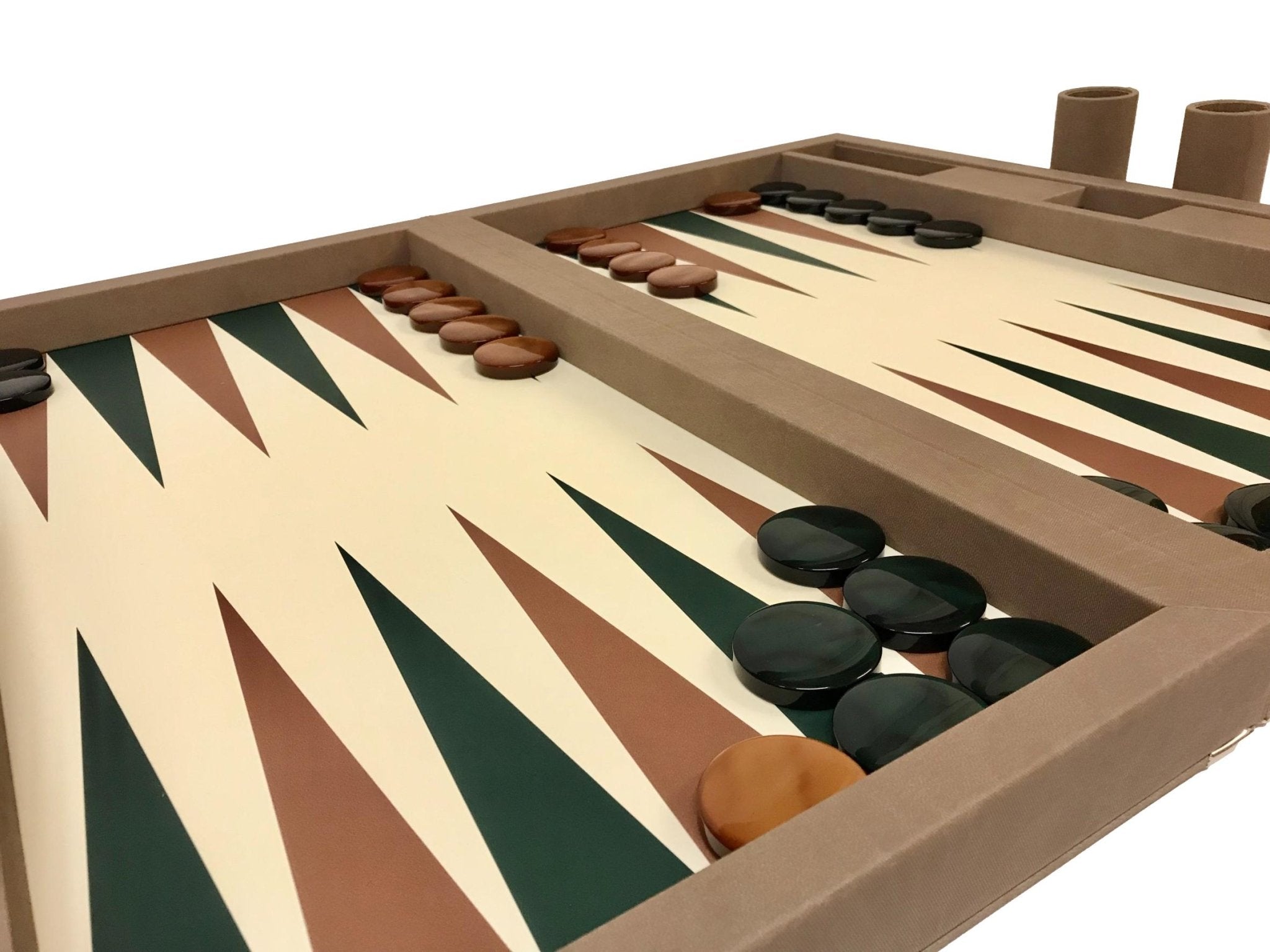 Backgammon en Cuir Vegan - Dal Negro - Backgammon en cuir vegan - Rouge et Noir