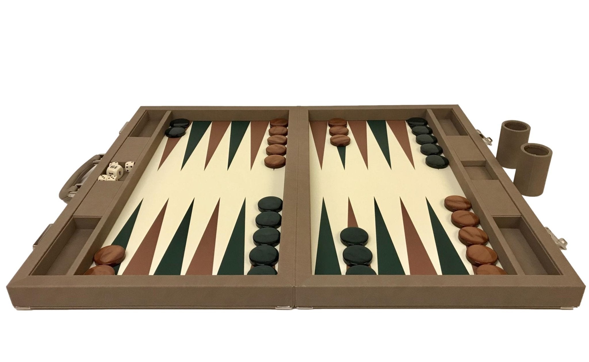 Backgammon en Cuir Vegan - Dal Negro - Backgammon en cuir vegan - Rouge et Noir