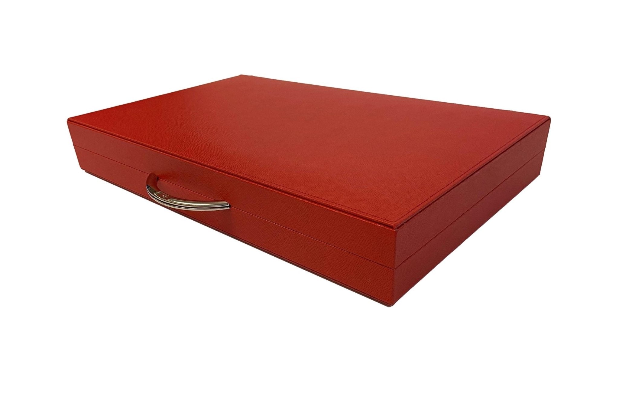 Backgammon en Cuir véritable MM - Rouge - Renzo Romagnoli - Backgammon en cuir - Rouge et Noir