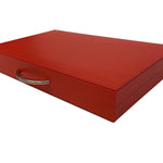 Backgammon en Cuir véritable MM - Rouge - Renzo Romagnoli - Backgammon en cuir - Rouge et Noir