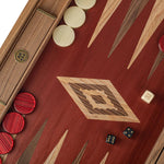 Backgammon en noyer - Rouge - Backgammon en bois marqueté - Rouge et Noir