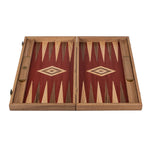 Backgammon en noyer - Rouge - Backgammon en bois marqueté - Rouge et Noir