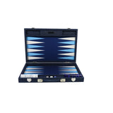 Backgammon Hector Saxe - Jean’s Bleu - Compétition - Backgammon en cuir vegan - Rouge et Noir