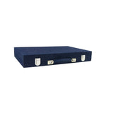 Backgammon Hector Saxe - Jean’s Bleu - Compétition - Backgammon en cuir vegan - Rouge et Noir