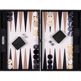 Backgammon Hector Saxe - Jeans Noir / Cuir - Grand - Backgammon en cuir cadeau bel objet - Rouge et Noir