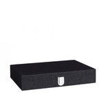 Backgammon Hector Saxe - Jeans Noir / Cuir - Moyen - Backgammon en cuir cadeau bel objet - Rouge et Noir