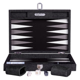 Backgammon Hector Saxe - Jeans Noir / Fonds Noir - Moyen - Backgammon en cuir vegan - Rouge et Noir