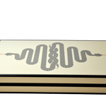 Backgammon Luxe en bois laqué - Serpent - Backgammon en bois laqué de luxe marqueté cadeau adulte - Rouge et Noir