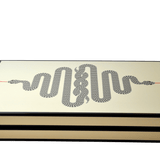 Backgammon Luxe en bois laqué - Serpent - Backgammon en bois laqué de luxe marqueté cadeau adulte - Rouge et Noir