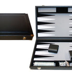 Backgammon style cuir - Prestige - Noir - Backgammon en cuir vegan - Rouge et Noir