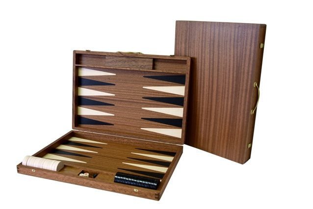 Backgammon Ulbrich - Acajou - GM - Backgammon en bois marqueté - Rouge et Noir