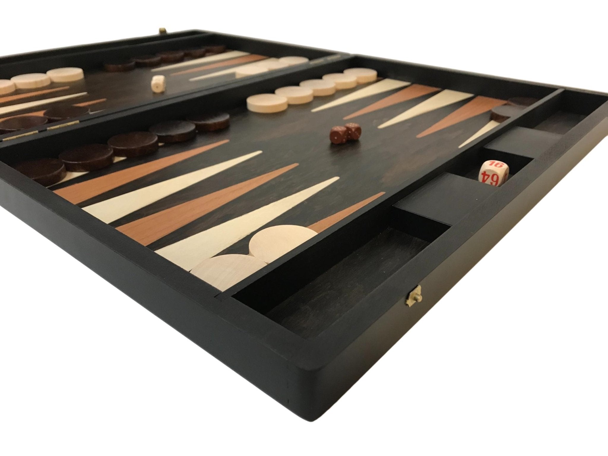 Backgammon Ulbrich - Ziricote - GM - Backgammon en bois marqueté - Rouge et Noir