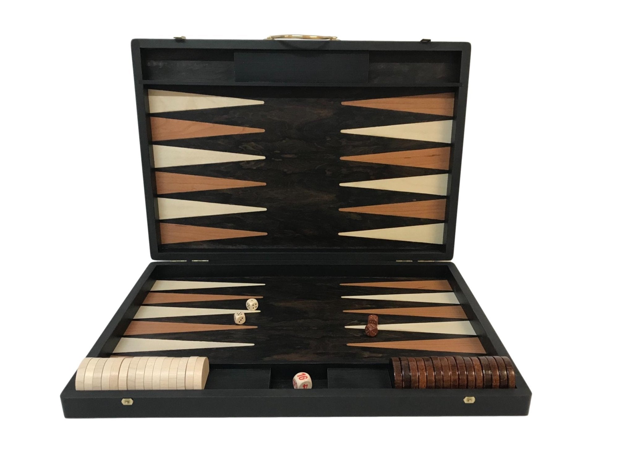 Backgammon Ulbrich - Ziricote - GM - Backgammon en bois marqueté - Rouge et Noir