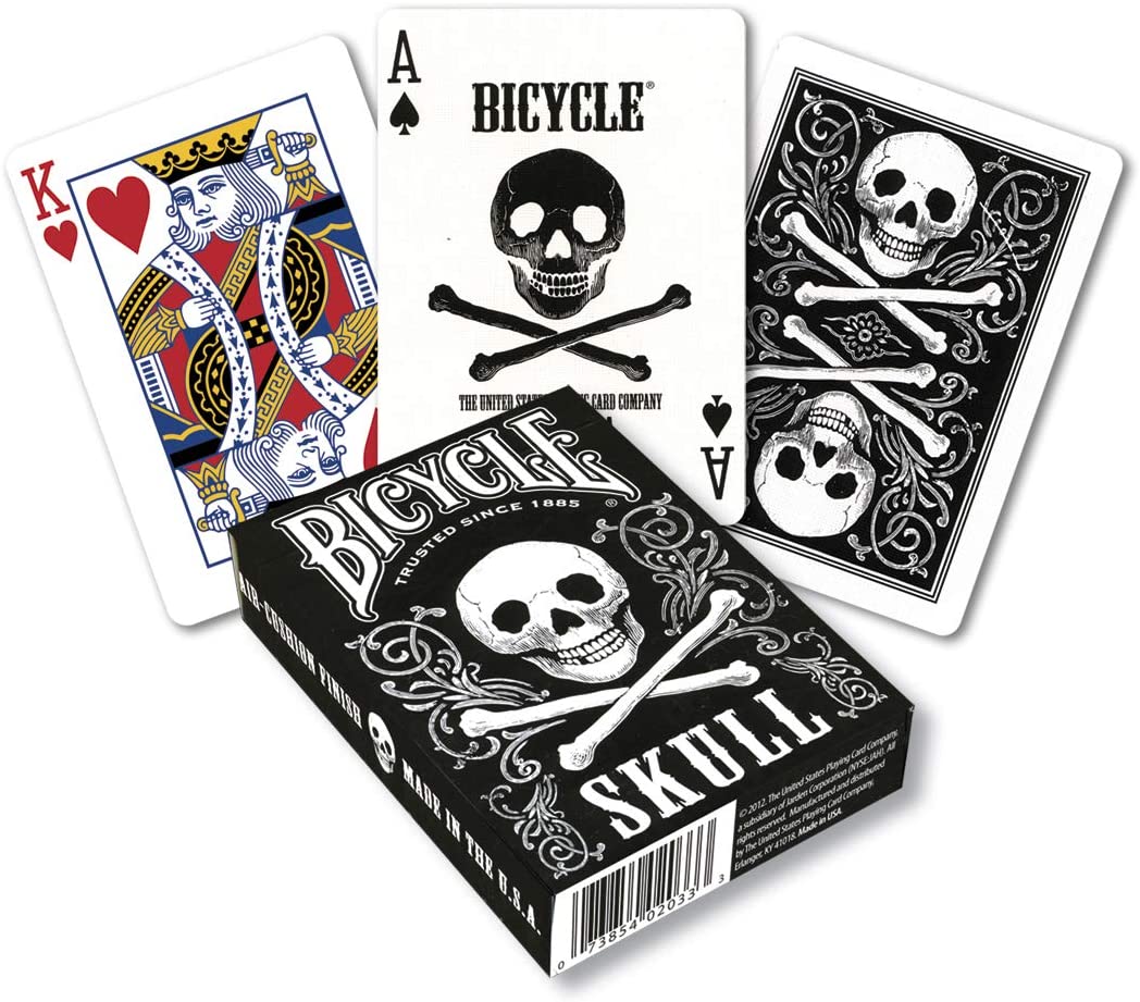 Bicycle Skull Deck - cartes de magie - Rouge et Noir