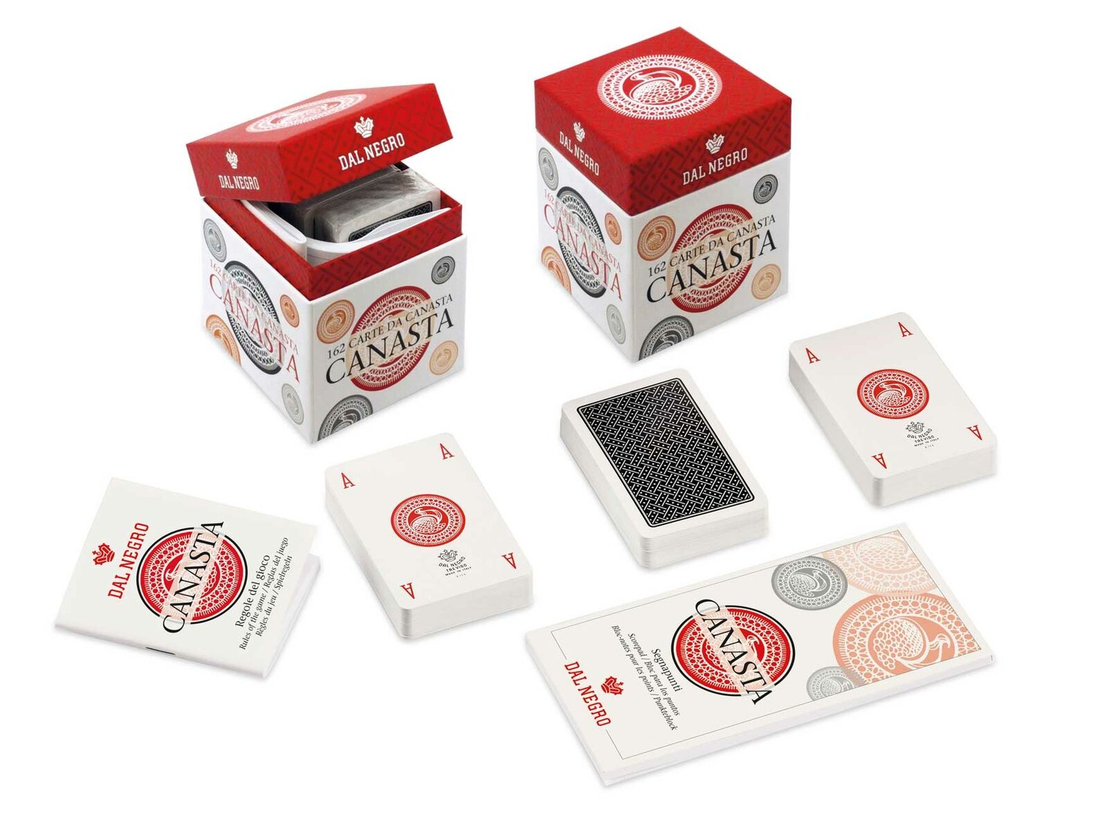 Boite Canasta - jeu de cartes coffret de cartes - Rouge et Noir