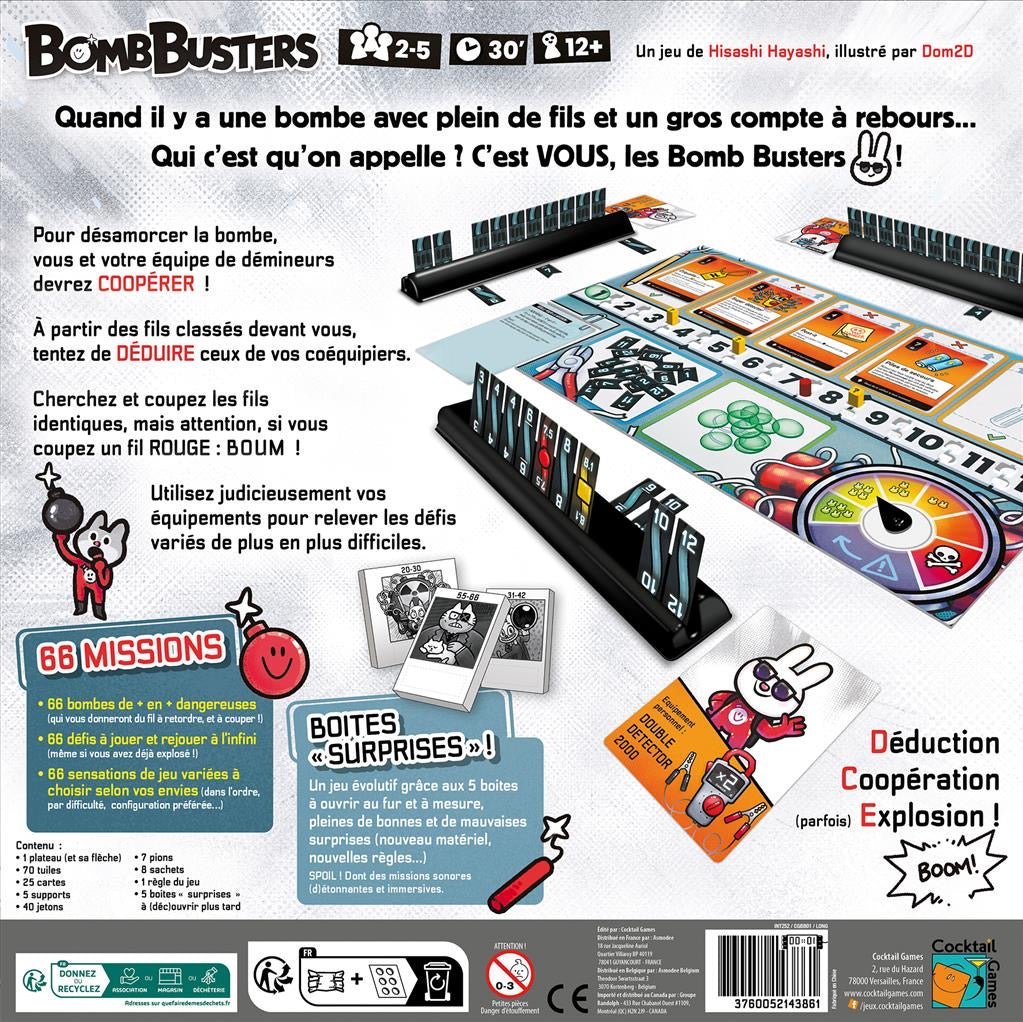 BombBusters - Jeu de plateau de stratégie coopératif - Rouge et Noir