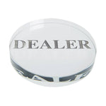 Bouton Dealer Transparent - accessoire de poker - Rouge et Noir