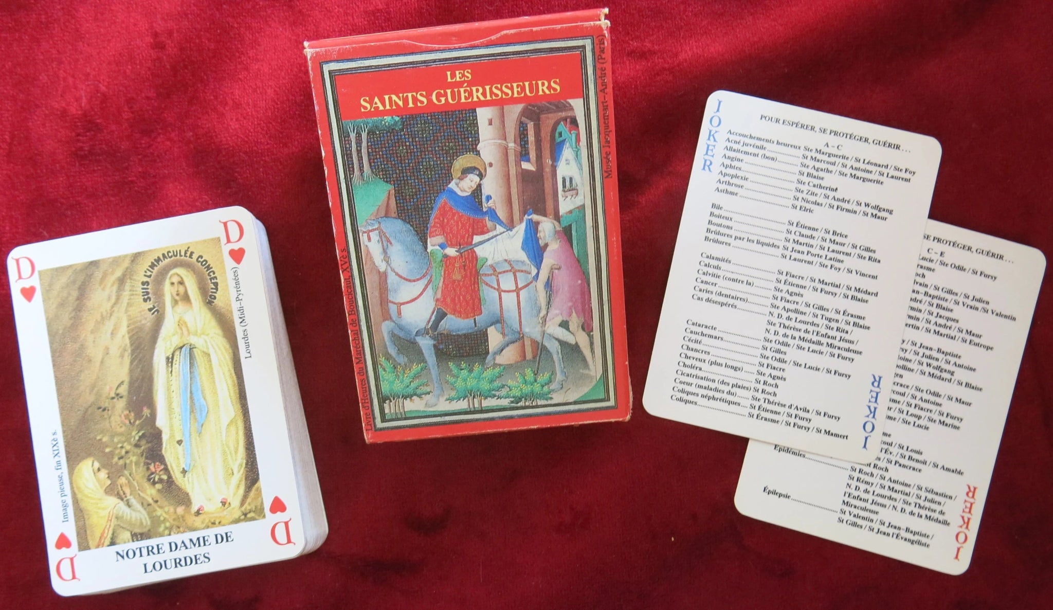 Cartes DUSSERRE - Les Saints Guérisseurs - jeu de cartes illustrées - Rouge et Noir