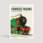 Cartes Famous Trains - jeu de cartes illustrées - Rouge et Noir
