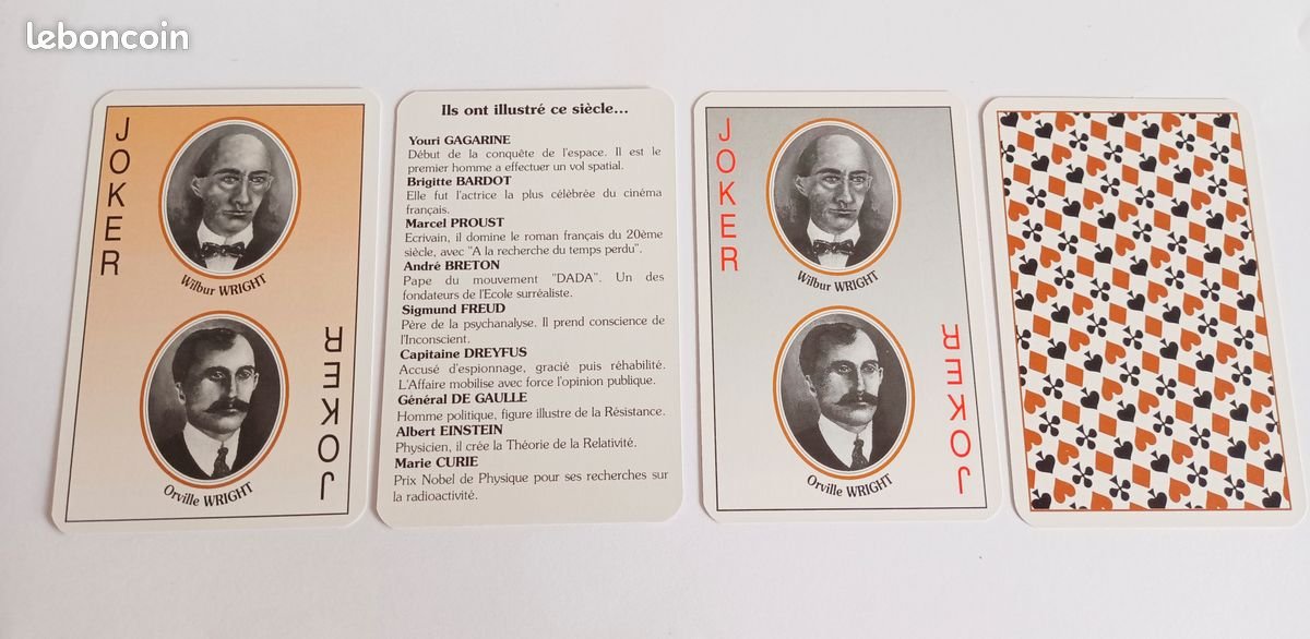 Cartes Les hommes et les femmes qui ont illustré le siècle (1900/2000) - Cartes à jouer - Rouge et Noir