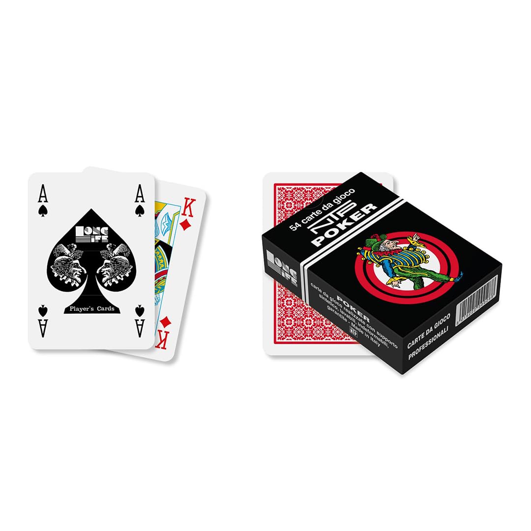 Cartes NTP Floreale - 100 % plastique - cartes de poker - Rouge et Noir
