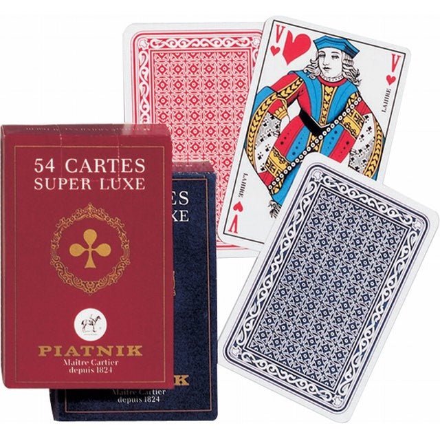 Cartes Piatnik Super Luxe - 54 cartes - jeu de cartes bridge - Rouge et Noir