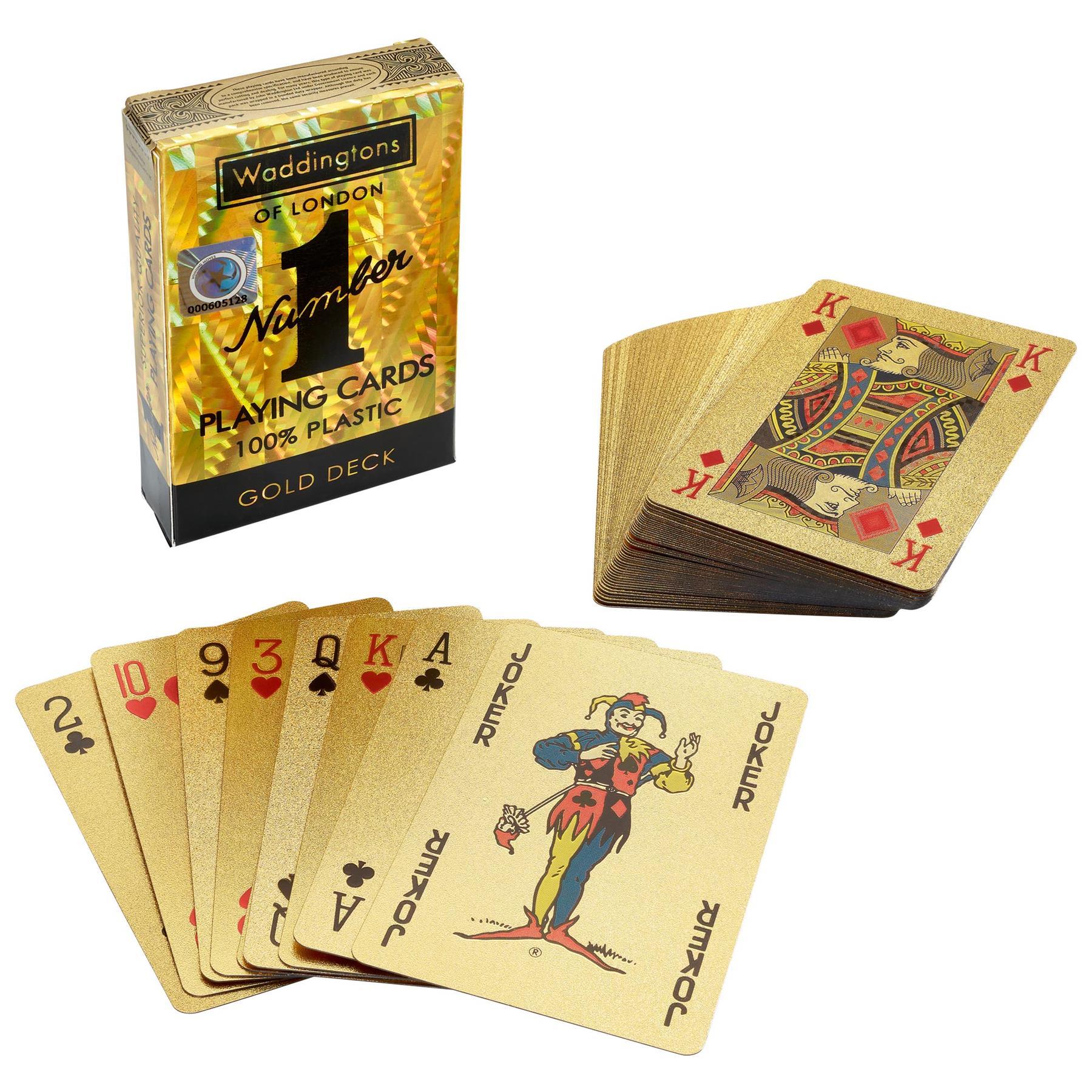 Cartes Waddingtons of London - 100% plastique - Poker - Rouge et Noir